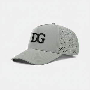 OEM Custom Mesh Perforated Hat Logo 5 <b>Panel</b> Slightly Curved Brim Snapback Waterproof Rubber <b>Patch</b> Golf Cap - Product Image 1