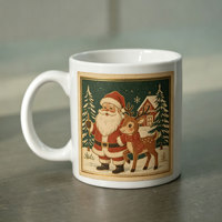 Mug en céramique décoratif de Noël, motif imprimé personnalisé, tasse à café blanche durable pour fête de Noël et cadeau d'affaires