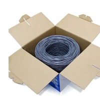Câble réseau CAT6 fourni par l'usine, conducteur solide CCA, 4 paires, 24AWG, câble Ethernet, 305m, 1000ft, boîte enroulée, UTP