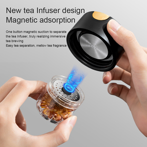 Bán Sỉ Chai Thủy Tinh Borosilicate Cao Hai Lớp Bình Trong Suốt Công Sở Logo Theo Yêu Cầu Có Dụng Cụ Pha Trà - Product Image 4