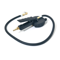 Manomètre de gonflage de pneus Wheelsky avec port de gonflage en laiton, tuyau en caoutchouc noir de 90 cm, corps en plastique et cadran, plage de pression 0-12 bars