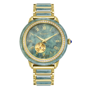 Luxury Stainless Steel Automatic <b>Mechanical</b> <b>Watch</b> Genuine Jade Couple Jam Tangan - Product Image 1