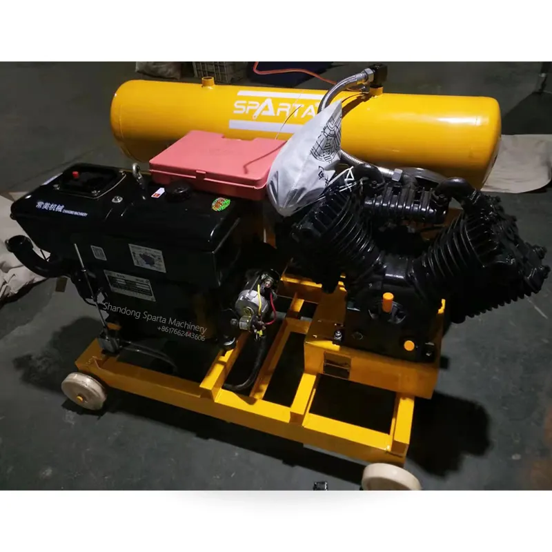 Portable Mini 40cfm Energy Saving Diesel Engine Piston Air Compressor for Wrecker Service