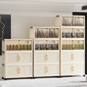 <span class=keywords><strong>Armario</strong></span> de <span class=keywords><strong>almacenamiento</strong></span> de ropa plegable multifuncional 85, para uso doméstico en el dormitorio, desmontable, con ruedas, de plástico. - Product Image 3