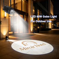 Projecteur de logo Gobo LED 60W, étanche IP65, en aluminium, pour publicité extérieure, hôtel, magasin, intensité réglable, garantie de 2 ans