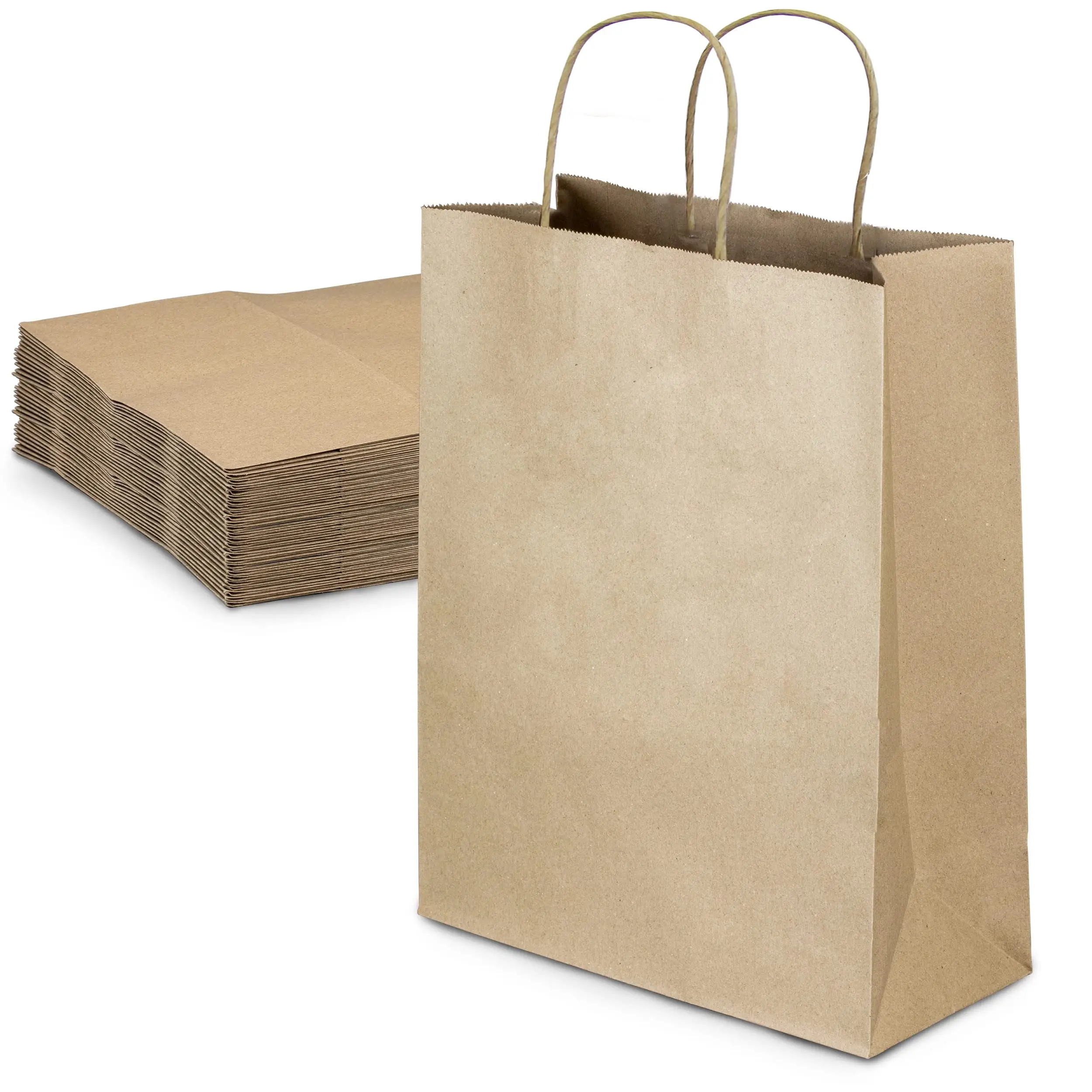 Diseño personalizado reutilizable Eid Mubarak Ramanda muselina Festival islámico compras embalaje bolsas de regalo de papel con asas
