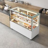 Vitrine Réfrigérée Commerciale pour Gâteaux, Vitrine de Pâtisserie à Refroidissement par Ventilateur avec Verre Trempé et Éclairage LED
