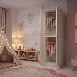 <span class=keywords><strong>Armadio</strong></span> <span class=keywords><strong>per</strong></span> Bambini Assoc Slim W600mm con Rivestimento in Polvere <span class=keywords><strong>Bianco</strong></span> Opaco <span class=keywords><strong>per</strong></span> <span class=keywords><strong>Cameretta</strong></span> dei Sogni, Ecologico - Product Image 3