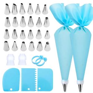 Poches à pâtisserie réutilisables avec des embouts en acier inoxydable pour la <span class=keywords><strong>d</strong></span>écoration de gâteaux <span class=keywords><strong>et</strong></span> l'<span class=keywords><strong>art</strong></span> pâtissier professionnels - Product Image 1