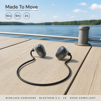 Écouteurs sans fil WISDOMUP à tour de cou Bluetooth 5.3, casque sport avec autonomie de 10h, écouteurs magnétiques avec micro pour la course et la gym
