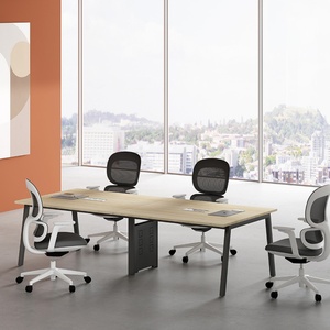 Modern White Steel Wood Frame Luxury Meeting Desk Large Conference <b>Table</b> for <b>Office</b> School or Hotel-Furniture Wholesale - Product Image 2
