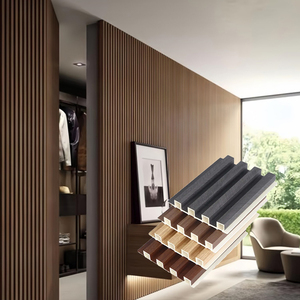 Moderno WPC WPC in PVC scanalato pannello di <span class=keywords><strong>legno</strong></span> striscia di <span class=keywords><strong>legno</strong></span> griglia boiserie per soggiorno camera da letto Hotel <span class=keywords><strong>pareti</strong></span> interne - Product Image 6