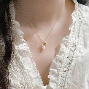 Collier en argent S925 en forme de V, double bâton droit, Y02634, design simple et exquis, chaîne à maillons, perle, tempérament - Product Image 1