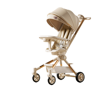 2025 Stylish <strong>Baby</strong> Stroller One-Key Rotation Two-Way Pushing Hidden Footrest Easy-Foldable Breathable 4-Wheel Aluminum Alloy - Product Image 3