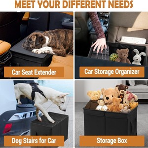 Custom Large Dog Car Seat Extender Rear Seat Extender with Storage Car Organizer <b>Gap</b> Filler - Product Image 2