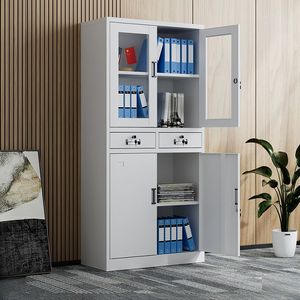 Gabinete de Almacenamiento Metálico Moderno con Estantes Ajustables y Cerradura - Multiusos <span class=keywords><strong>para</strong></span> Oficinas, Cocinas, Hoteles, Dormitorios, Oficinas en Casa, Gimnasios - Product Image 6