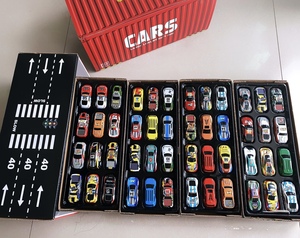 Mini-Rückzieh-Spielzeugautos aus Legierung, Container-Geschenkset, Streckenaufbewahrung, Fahrzeug-Spielset, Familienspaß, Kindergeburtstag-Gastgeschenke - Product Image 5