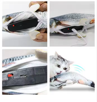 Mainan Ikan Listrik USB Lucu Bentuk Kartun Kucing, Ramah Lingkungan, Interaktif, Pelatihan, Plush ABS Waco, Menghilangkan Kebosanan, Dapat Digigit