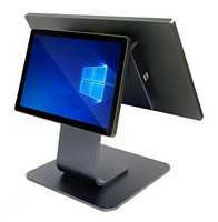 Sistema POS Todo en Uno con Pantalla de 15.6'' + 10.1'', Cuerpo de Aleación de Aluminio, para Windows/Android, para Restaurantes y Tiendas Minoristas