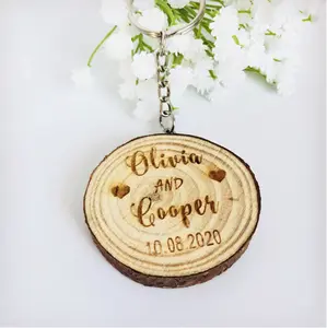 LLavero de madera personalizado para boda, accesorios de recuerdo de boda personalizados, llavero para bodas