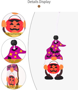 Halloween Wooden Pendant Pumpkin <strong>Witch</strong> Gnome Gonk Wooden Pendant Halloween Decoration Home Decor for Halloween - Product Image 6