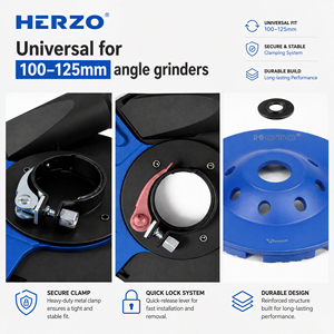 HERZO Cache-poussière 125 mm en plastique et métal pour meuleuse d'angle, outil de ponçage à sec, collecte de poussière, 20 pièces/boîte - Product Image 2
