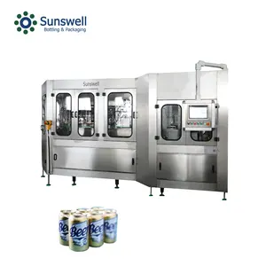 Linha de encanamento completa fabricação automática carbonizada da cerveja de chope com pequena planta de custo