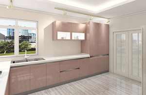 Muebles de Cocina Modulares Modernos en Forma de U con Puertas de Madera Contrachapada de Alto Brillo, Diseño Clásico, Islas de Cocina de Madera - Product Image 2