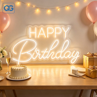 Livraison rapide, panneau acrylique Happy Birthday avec éclairage LED néon pour fête d'anniversaire d'enfants, décoration de toile de fond pour mariage à domicile