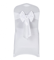 Housses de chaise de mariage universelles en satin spandex blanc ajustées à vendre