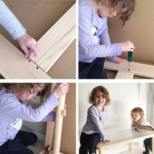 <span class=keywords><strong>Bureau</strong></span> d'étude Montessori en bois massif pour enfants avec boîte <span class=keywords><strong>de</strong></span> rangement et étagère, style moderne, tables d'apprentissage pour la maternelle et la chambre - Product Image 3