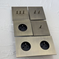 Interrupteur mural rétro vert bronze 146 86 double 1 gang universel UK 13A avec prise USB-C et interrupteur à bascule 1234 gangs 2 voies en acier inoxydable