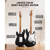 LEKATO 39 Inch Full Size Solid Body Electric Guitar Kit for Beginners HSS 5w Mini Amp Bag Tuner Capo Included