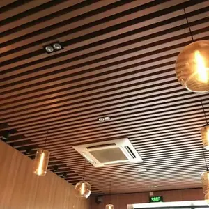 3d吊顶WPC线性现代室内天花板环保防火WPC天花板