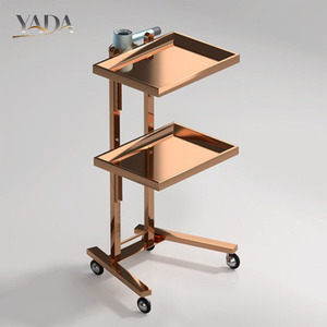 <span class=keywords><strong>Chariot</strong></span> de Salon Roulant Moderne et Polyvalent pour Salon de Coiffure, Barbier, Spa - Mobilier de Salon Durable en Acier Inoxydable à 4 Roues - Product Image 1