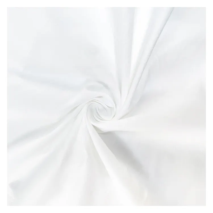 قماش جيرسي للملابس المنسوجة رخيص الثمن 100 جرام لكل متر مربع من البوليستر 100 ٪ بوبلين ناعم سادة بلون أبيض من المصنع مباشرة
