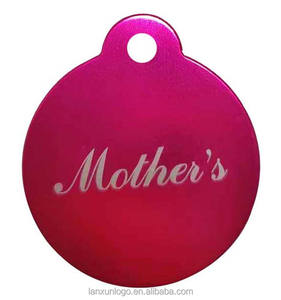 Бирки с завода-изготовителя, двухсторонняя, много цветов, бирка для багажа, металлическая окисляющая розовая алюминиевая круглая Лазерная бирка для собак - Product Image 1