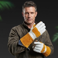 Gants de sécurité Jianlong fabriqués en Chine, en coton texturé imitation peau de mouton, 180g d'épaisseur, manchette droite 24cm, anti-piqûres, anti-vibrations