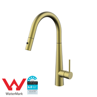 Robinet de cuisine chromé contemporain de haute qualité, certifié Watermark australien, en cuivre, à montage sur comptoir, flexible, pour usage hôtelier, avec cartouche céramique