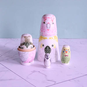 Poupées de nidification d'<span class=keywords><strong>oiseaux</strong></span> peintes à la main Poupée matriochka en bois pour la décoration intérieure - Product Image 4