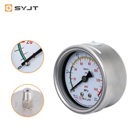 Manomètre numérique à montage inférieur SY YB NPT Filetage 43mm, personnalisé avec logo, rempli de glycérine, pour industries hydrauliques, en acier inoxydable