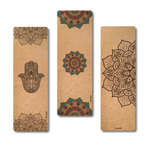 Tapetes de <span class=keywords><strong>Yoga</strong></span> de Corcho y Goma, Compactos, de Grano Fino, Profesionales, Coloridos, con Diseño OM Mandala, de Alta Calidad, Antideslizantes, de 6 mm, con Impresión Personalizada - Product Image 1