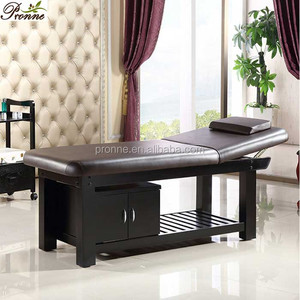 Cama facial de madera maciza para salón de belleza con almacenamiento/cama de tratamiento de belleza cosmética - Product Image 3