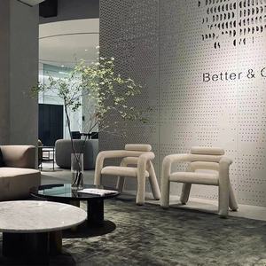 Fauteuil de <span class=keywords><strong>loisirs</strong></span> individuel moderne avec design créatif et irrégulier en tissu et <span class=keywords><strong>tube</strong></span> courbé pour salon, balcon, mobilier de maison - Product Image 2