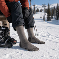 Chaussettes d'hiver en laine mérinos épaissies en tissu éponge thermique pour hommes et femmes - Ski et randonnée, anti-odeurs, absorbant la transpiration, motif uni