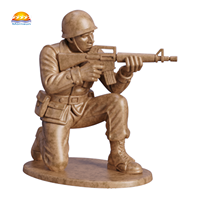 Haute qualité Bronze résine WWII soldat américain Figurine en gros Statue militaire personnalisée pour la décoration intérieure et les cadeaux