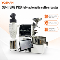 Máquina Tostadora de Granos de Café Automática Yoshan de 1 kg, 1.5 kg y 2 kg, Equipo Comercial de Hierro Fundido para Tostar Granos de Café Turco