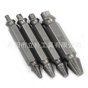 Juego de extractores de tornillos en espiral Li Pu, 4 piezas, kit de herramientas para remover tornillos dañados en pulgadas imperiales, acabado arenado - Product Image 4