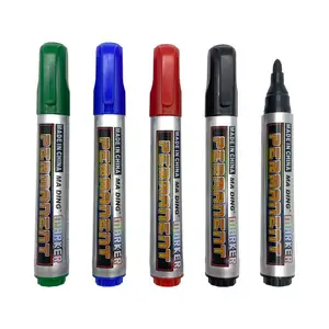 china manufacture coloured jumbo permanent industrial extra fine marker pen in bulk on stainless steel