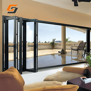 GS Luxury Aluminum Frame Double Tempered Glass Folding Door Large Span Patio Accordion Bi Folding Doors - Product Image 3